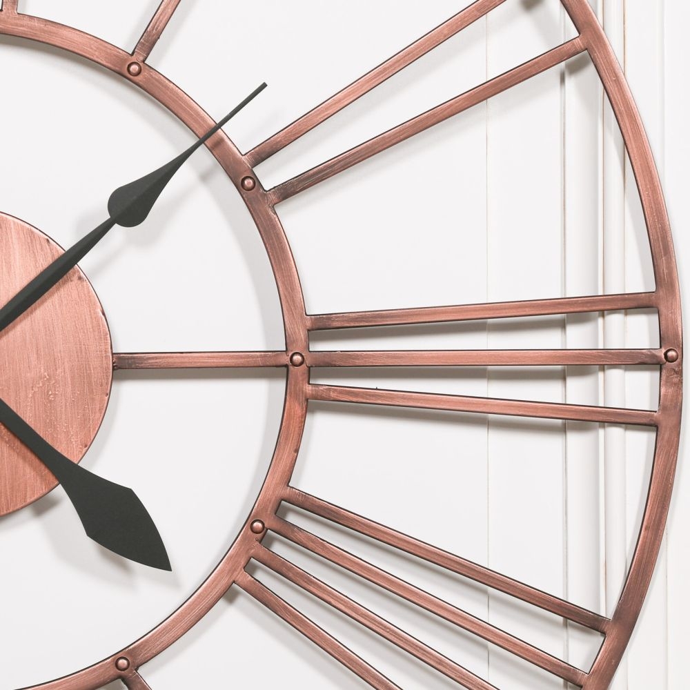 Product photograph of Vintage Copper Effect Wall Clock - 92cm X 92cm from Choice Furniture Superstore.